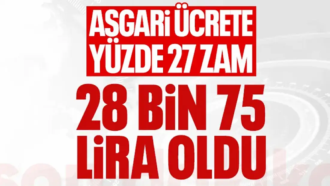 2026 yılı için geçerli olacak asgari ücret belli oldu