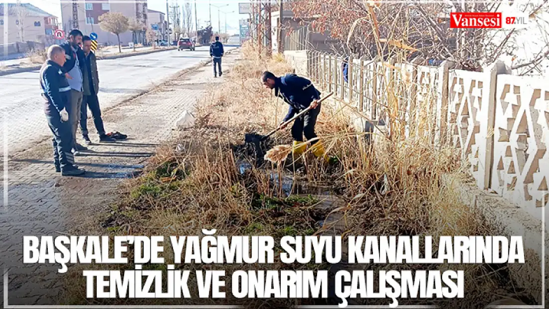 Başkale’de yağmur suyu kanallarında temizlik ve onarım çalışması