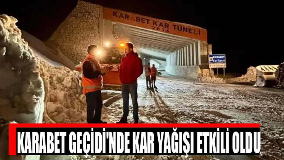 Karabet Geçidi'nde kar yağışı etkili oldu