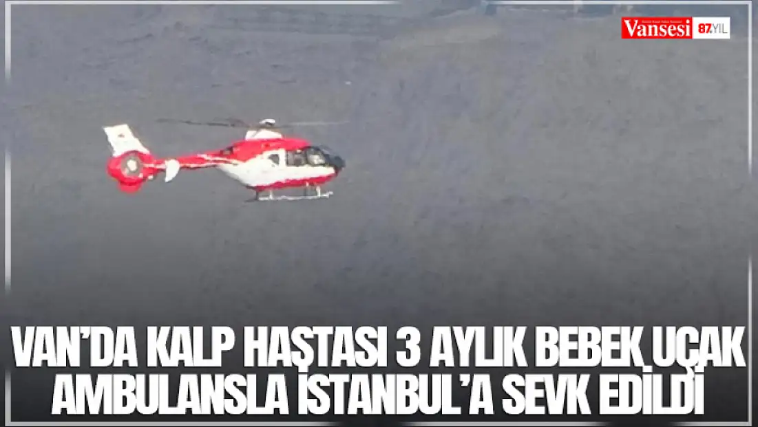 Van’da kalp hastası 3 aylık bebek uçak ambulansla İstanbul’a sevk edildi