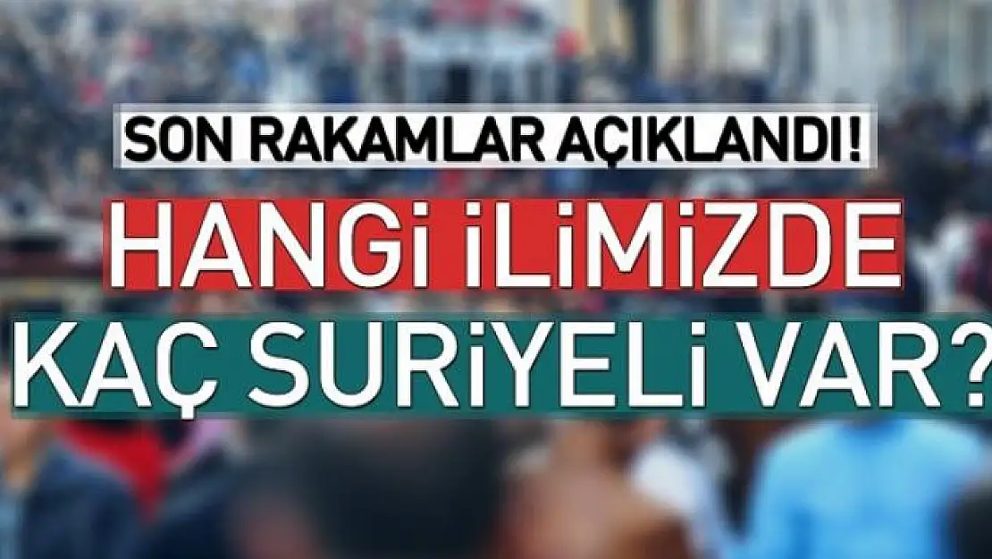 İşte il il Türkiye'de yaşayan Suriyeli sayısı