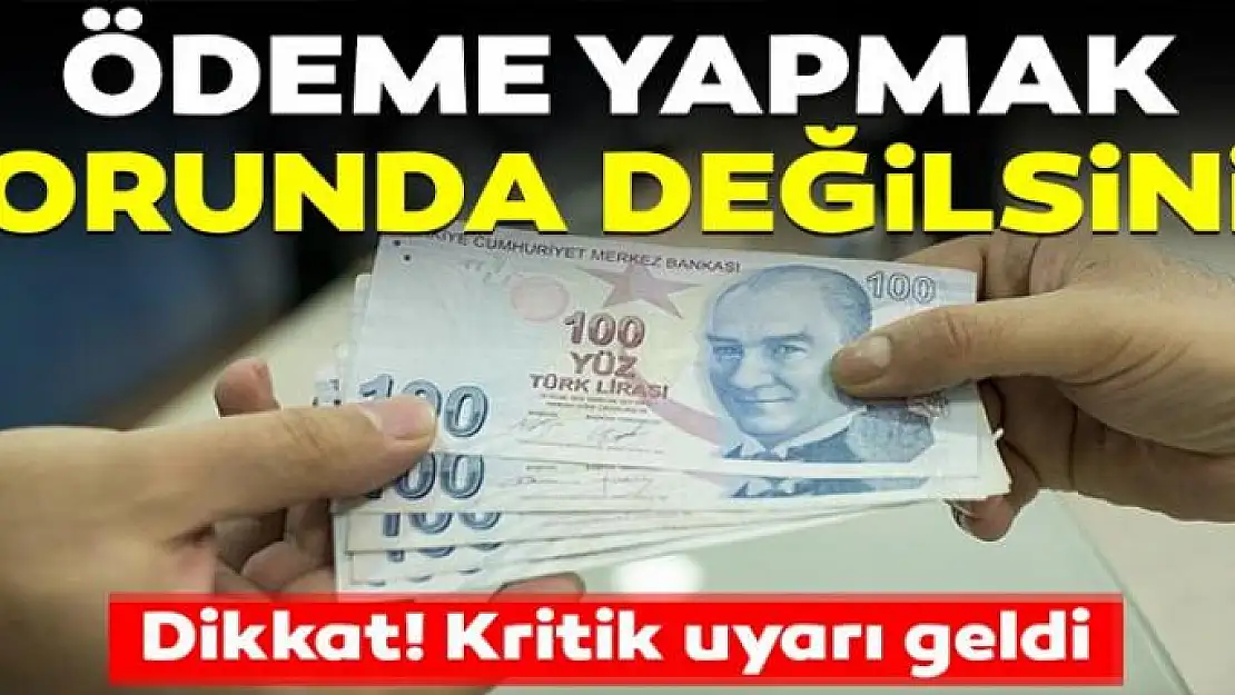 O ödemeyi yapmak zorunda değilsiniz