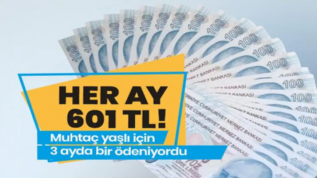 Muhtaç yaşlıya her ay 601 TL