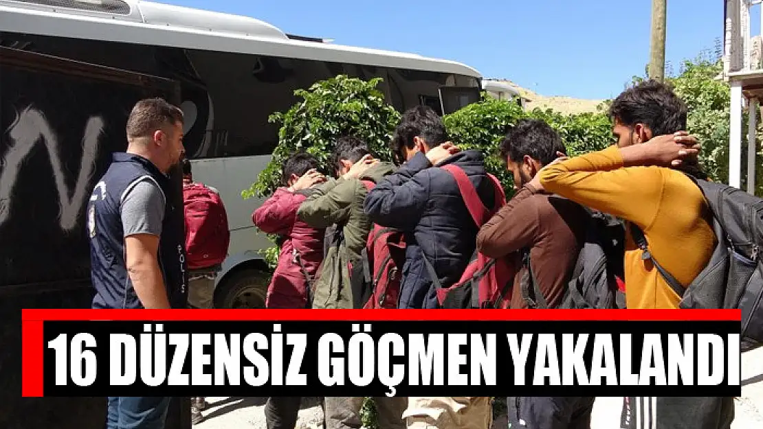 16 düzensiz göçmen yakalandı