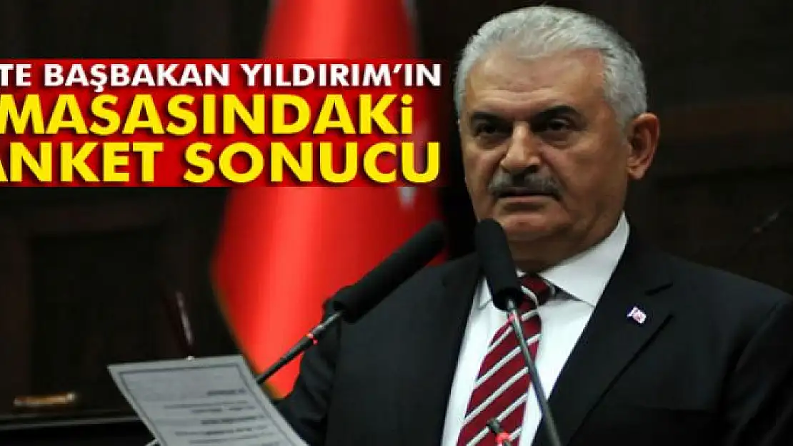 İşte Başbakan'ın masasındaki anket sonucu