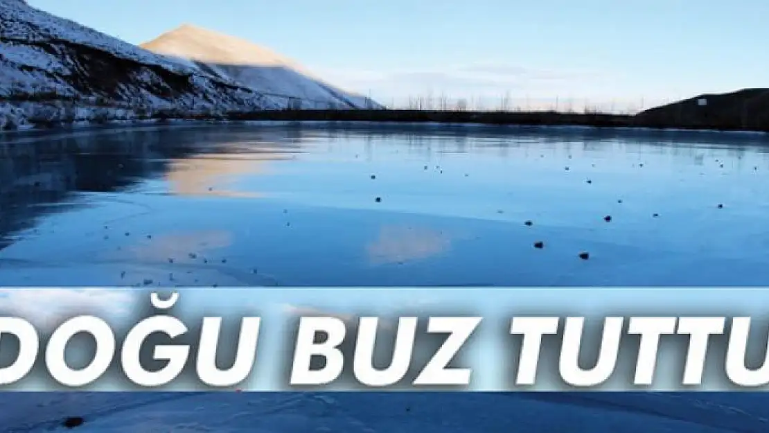 Erzurum'da soğuk hava göleti dondurdu