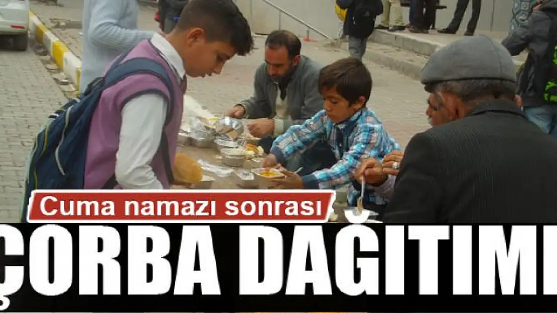 Cuma namazı sonrası çorba dağıtımı