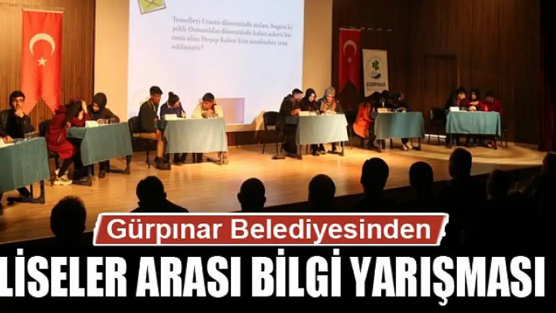 Gürpınar Belediyesinden liseler arası bilgi yarışması