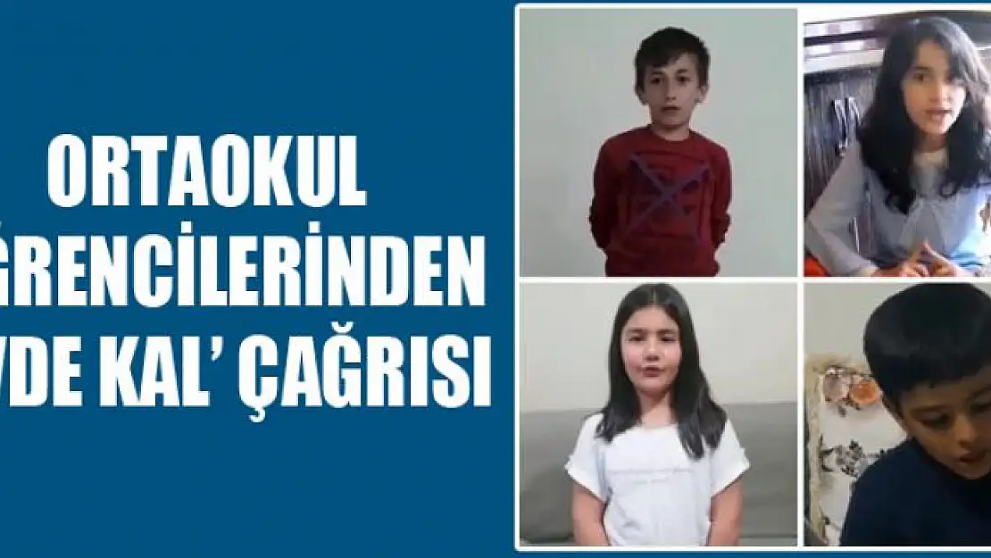 Ortaokul öğrencilerinden İngilizce 'Evde kal' çağrısı