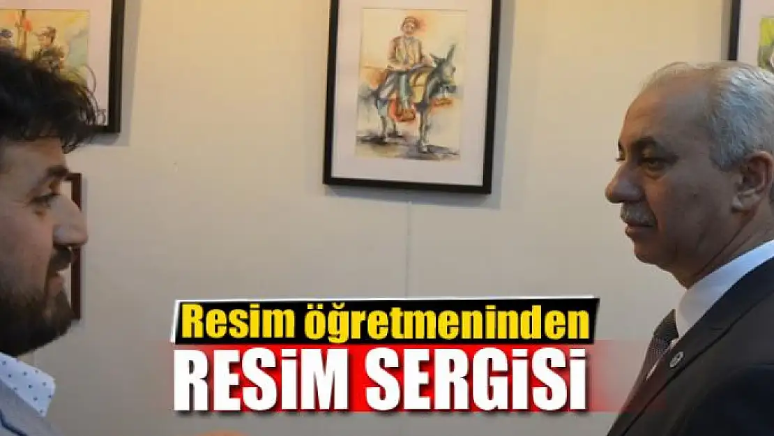 Resim öğretmeninden resim sergisi