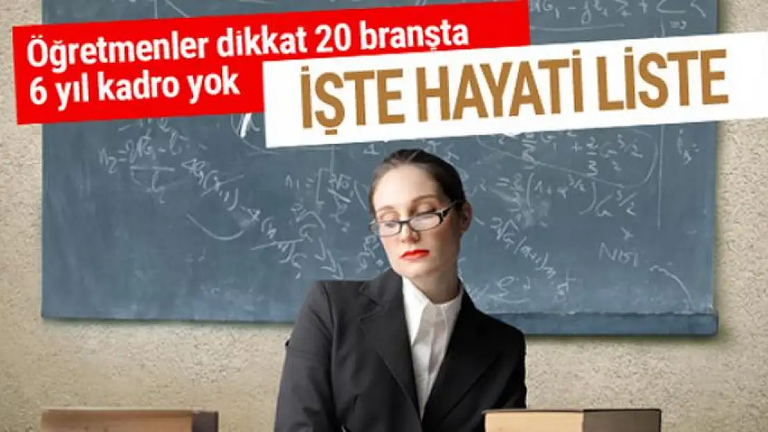 Öğretmenler dikkat! 6 yıl 20 branşta kadro yok işte liste