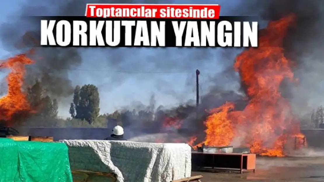 Toptancılar sitesinde korkutan yangın