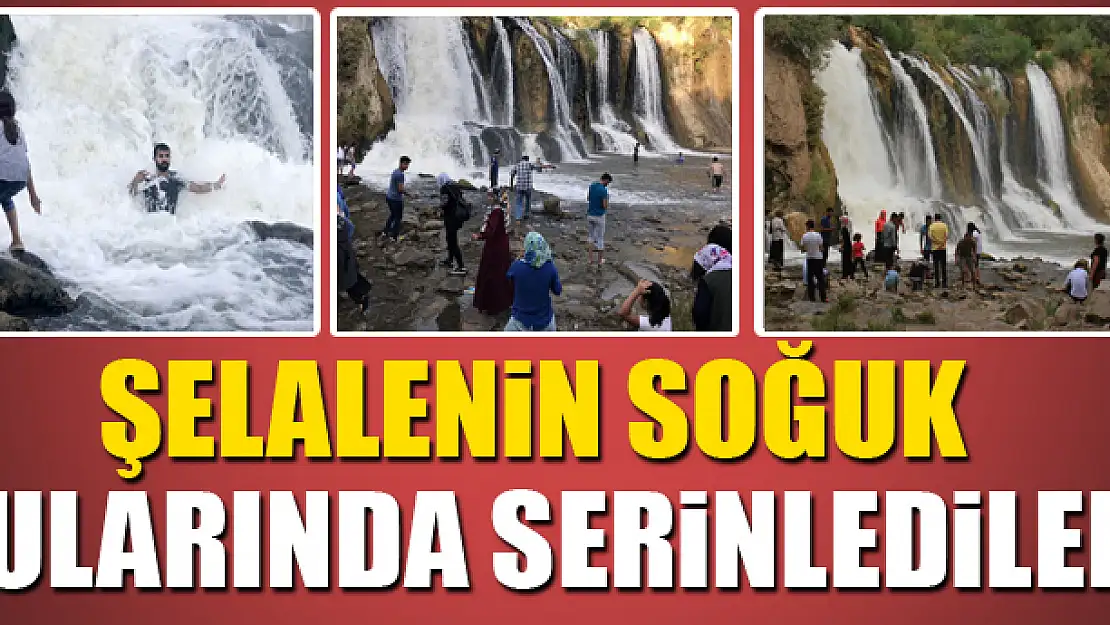 Şelalenin soğuk sularında serinlediler