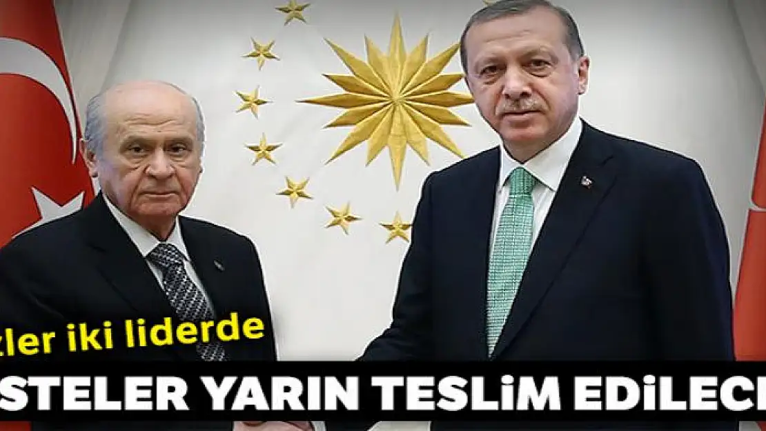 Listeler yarın teslim edilecek