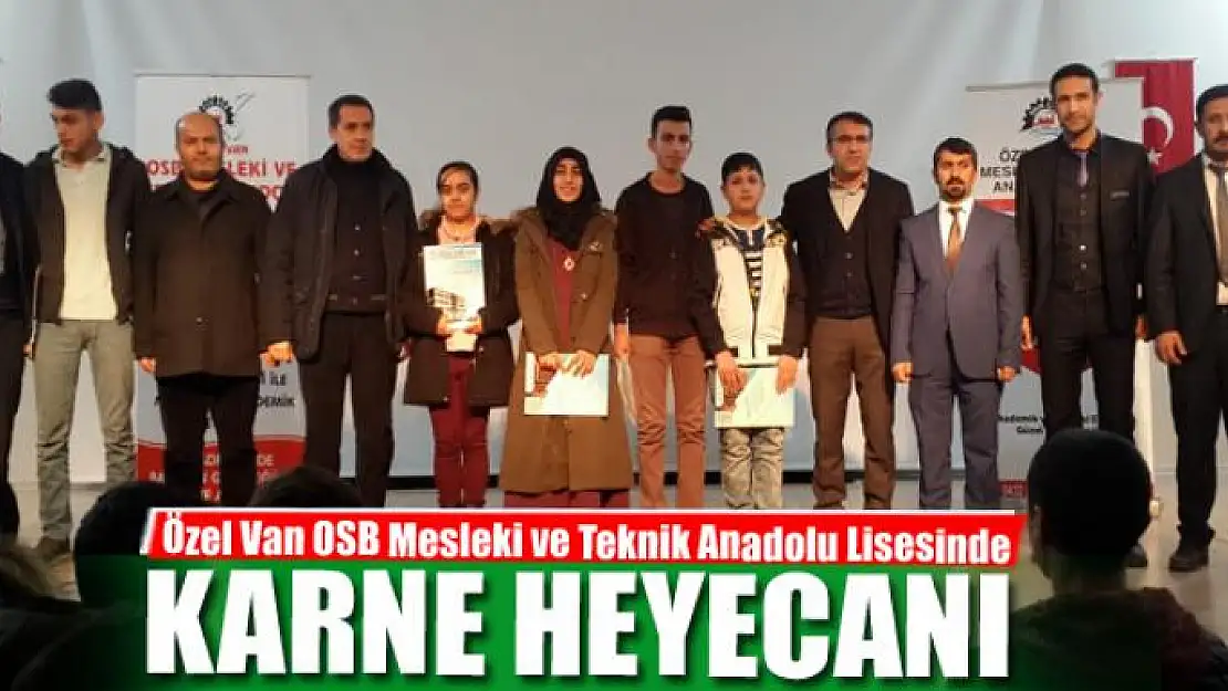 Özel Van OSB Mesleki ve Teknik Anadolu Lisesinde karne dağıtımı