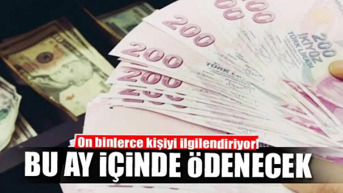 On binlerce kişiyi ilgilendiriyor! Bu ay içinde ödenecek