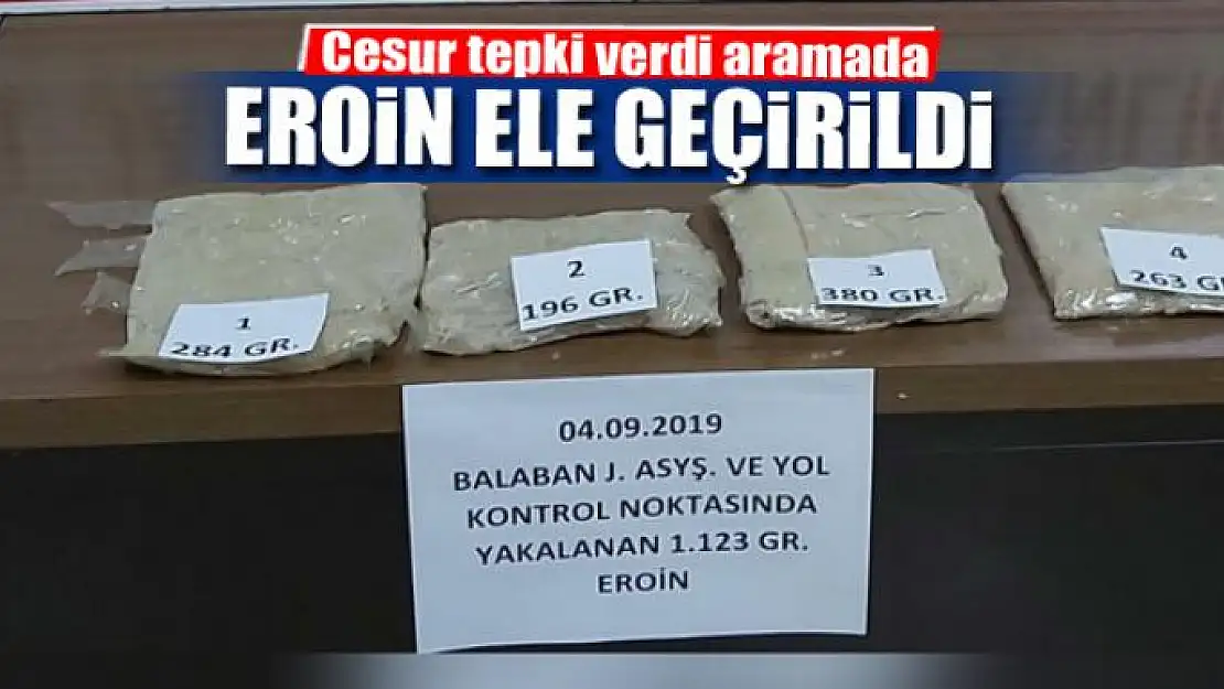 Cesur tepki verdi aramada 1 kilo 123 gram eroin ele geçirildi