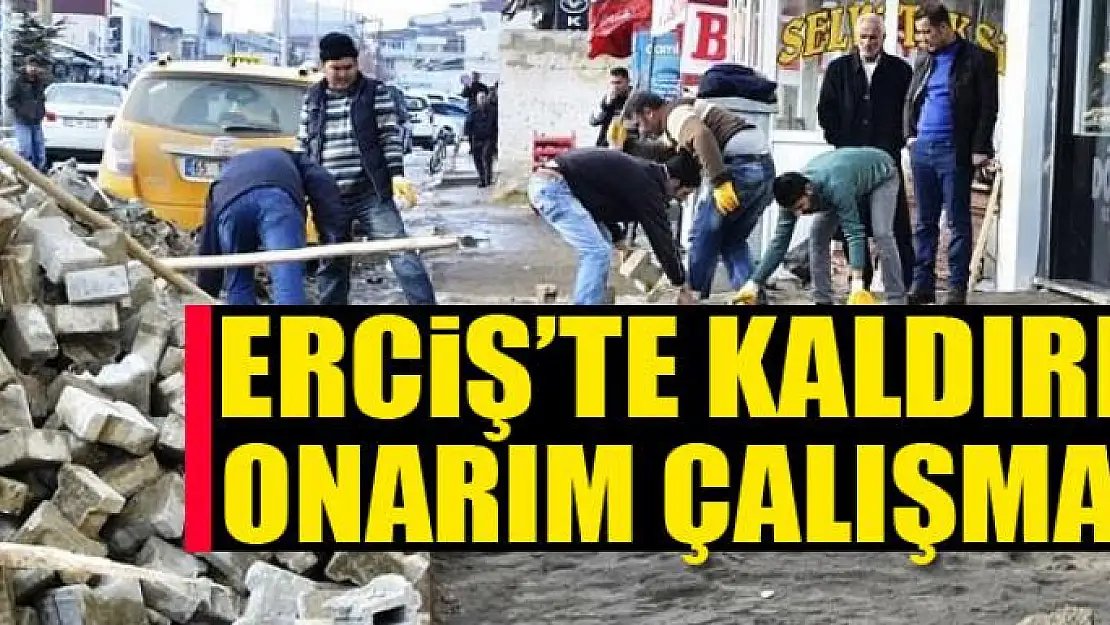 Erciş Belediyesinden kaldırım onarım çalışması