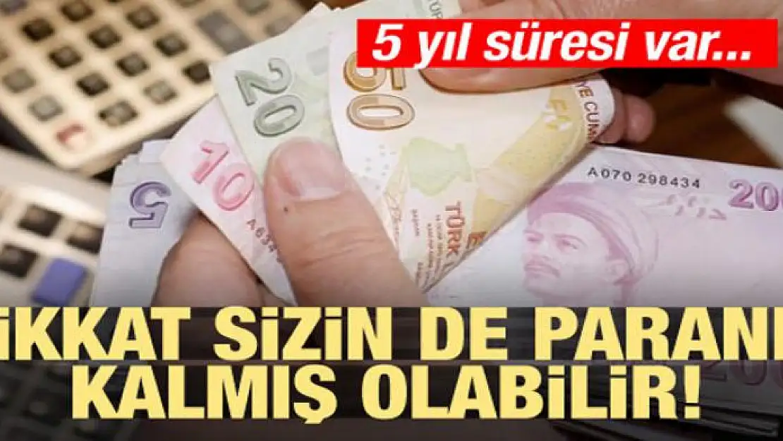 Dikkat sizin de paranız kalmış olabilir! 5 yıl süresi var