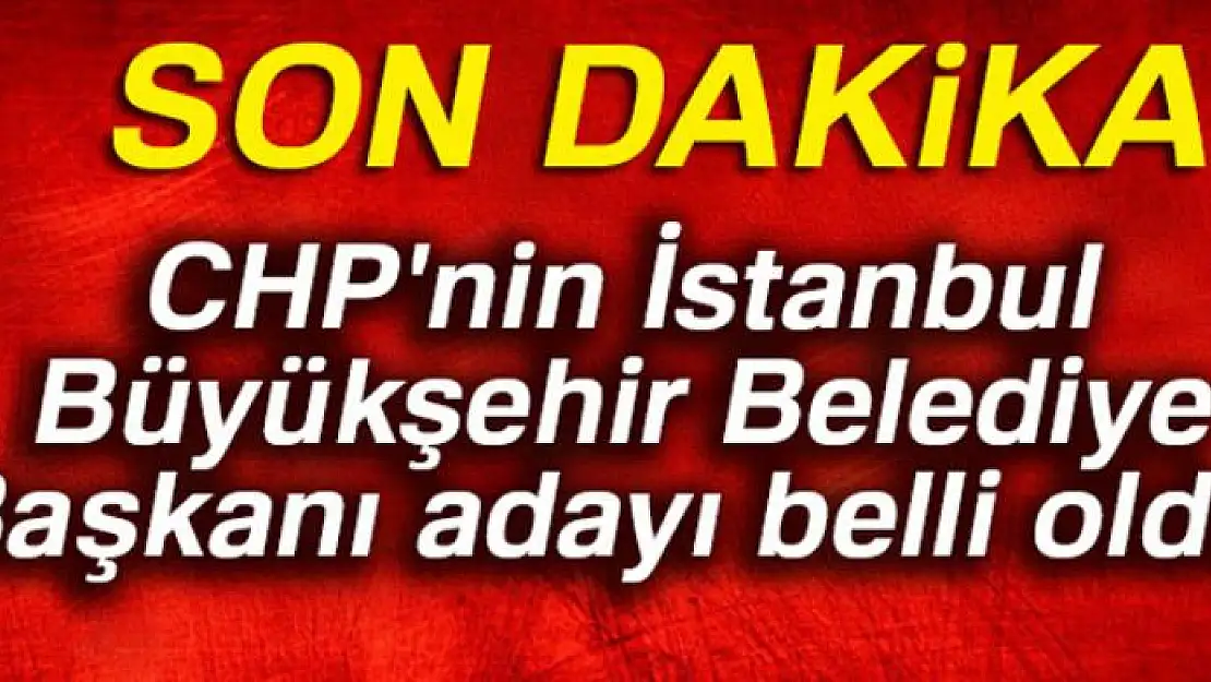 CHP'nin İstanbul Büyükşehir Belediye Başkan adayı belli oldu