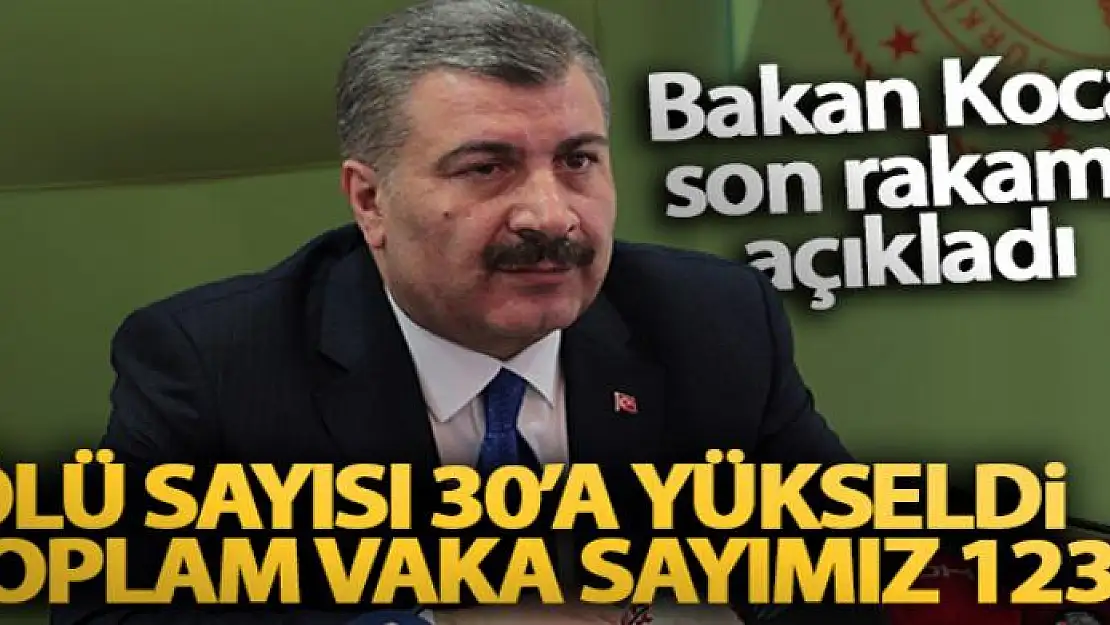 Bakan Koca: 'Ölü sayısı 30'a yükseldi. Toplam vaka sayımız 1236'