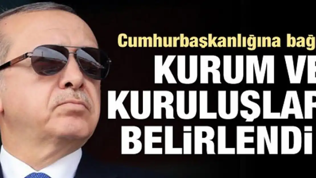 Cumhurbaşkanlığına bağlı kurumlar belli oldu