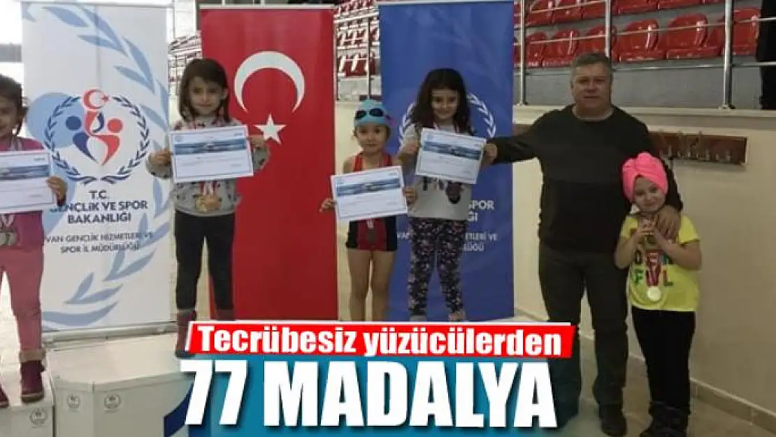 Tecrübesiz yüzücülerden 77 madalya