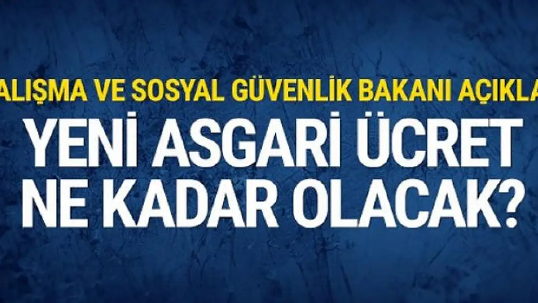 Bakan Eroğlu açıkladı asgari ücret ne kadar olacak!