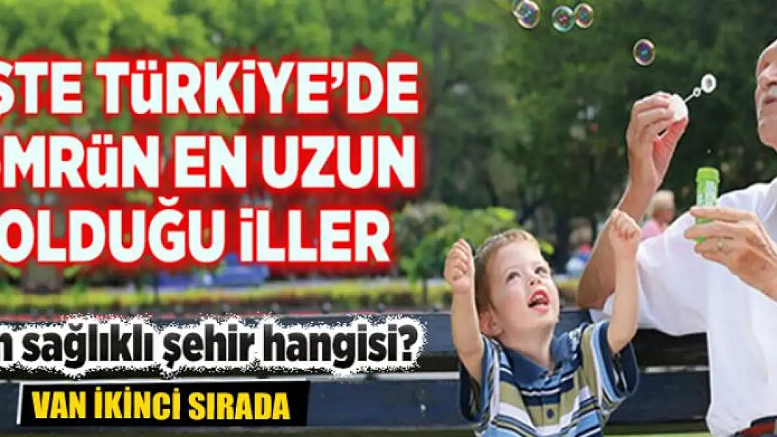 İşte Türkiye'de ömrün en uzun olduğu iller Van ikinci sırada