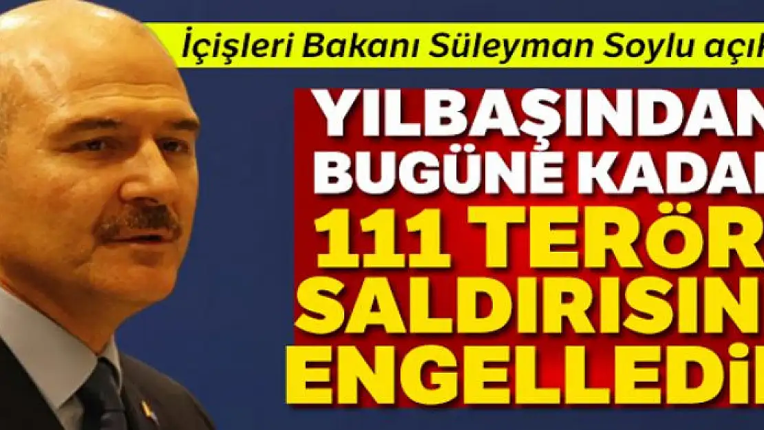 İçişleri Bakanı Soylu: 'Yılbaşından bugüne kadar 111 terör saldırısını engelledik'