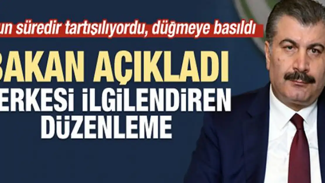 Bakan Koca açıkladı: Çalışma başlattık