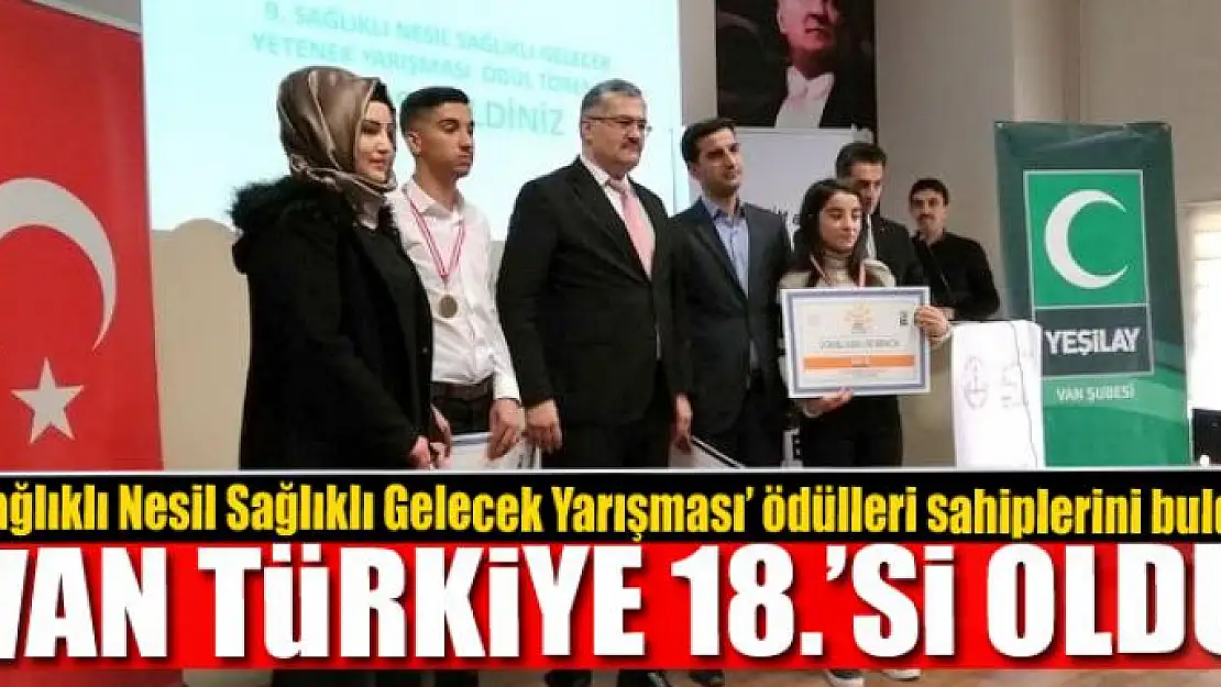 VAN TÜRKİYE 18.'Sİ OLDU