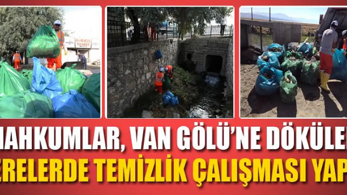 Mahkumlar, Van Gölü'ne dökülen derelerde temizlik çalışması yaptı