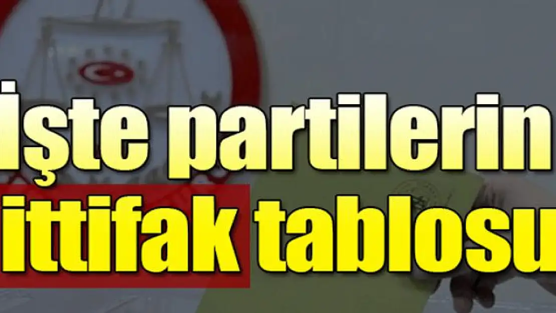 İşte partilerin ittifak tablosu