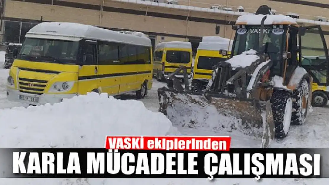 VASKİ ekiplerinden karla mücadele çalışması