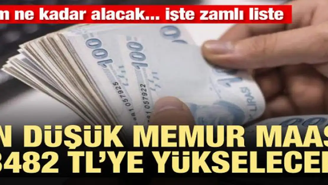 En düşük memur maaşı 3482 TL'ye yükselecek