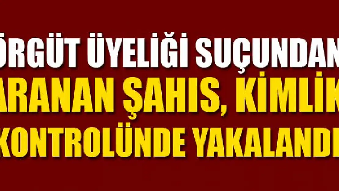 Örgüt üyeliği suçundan aranan şahıs, kimlik kontrolünde yakalandı