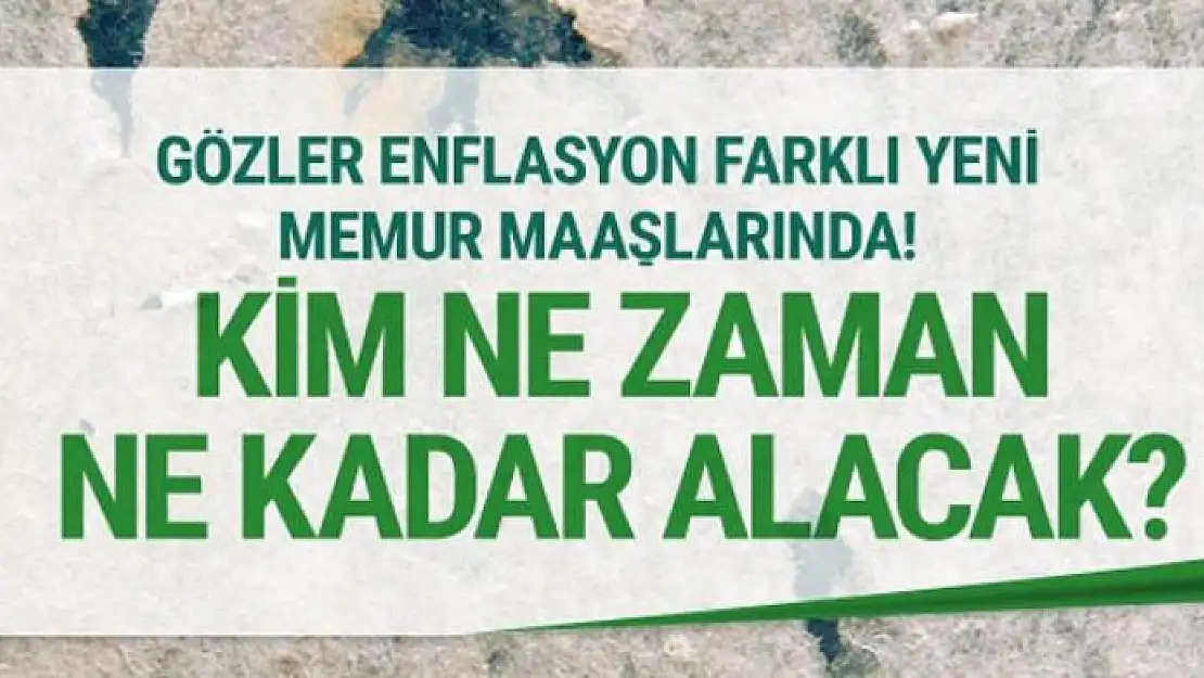 Enflasyon farklı zamlı yeni memur maaşları kim ne zaman ne kadar alacak?