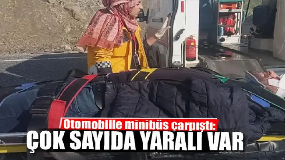 Otomobille minibüs çarpıştı: 14 yaralı