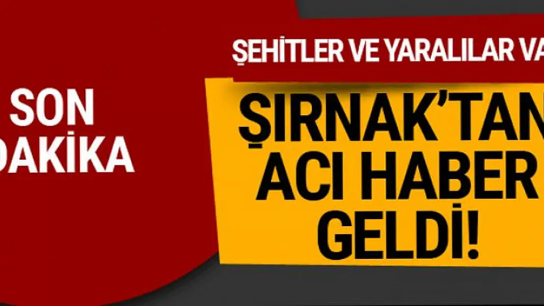 Şırnak'ta hain saldırı: 3 şehit, 1 yaralı