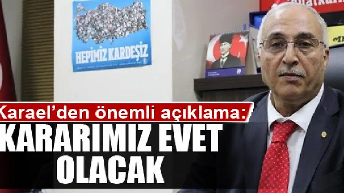 Karael: Kararımız evet olacak