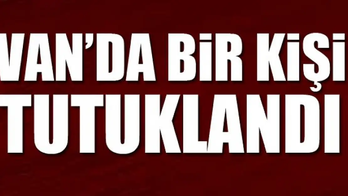 Van'da bir kişi tutuklandı