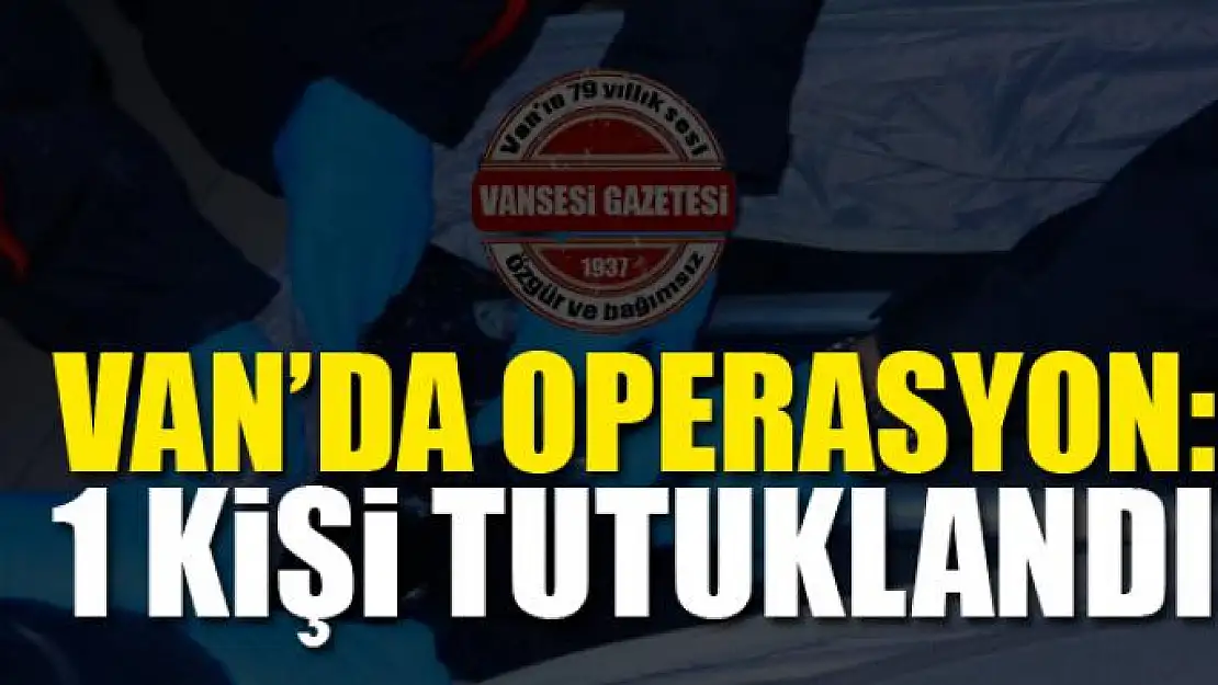 Van'da operasyon: 1 kişi tutuklandı