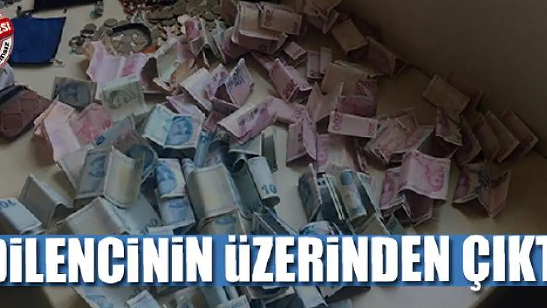 Dilencinin üzerinden 14 bin TL çıktı