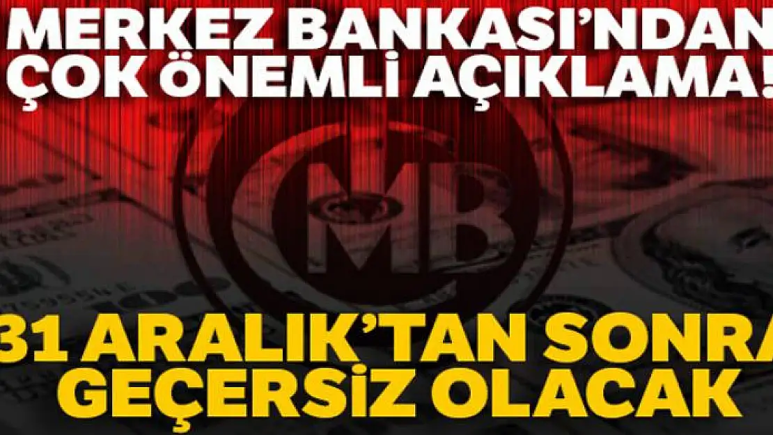 YTL banknotları değiştirmek için son gün 31 Aralık