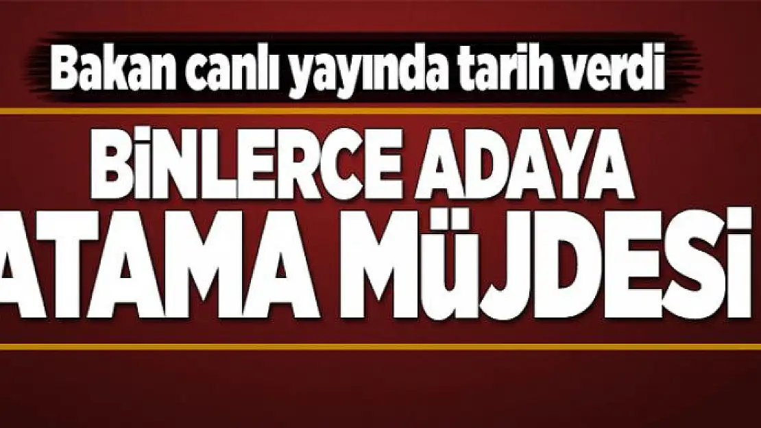 Binlerce adaya atama müjdesi  