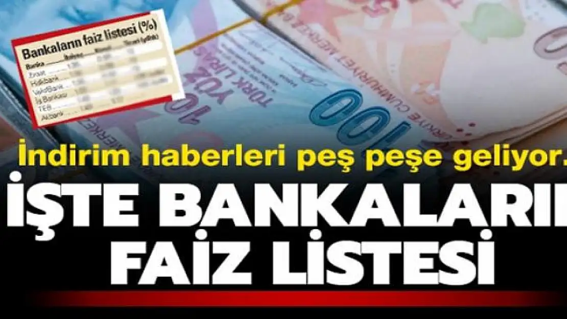 Bankalardan peş peşe faiz indirimleri geliyor