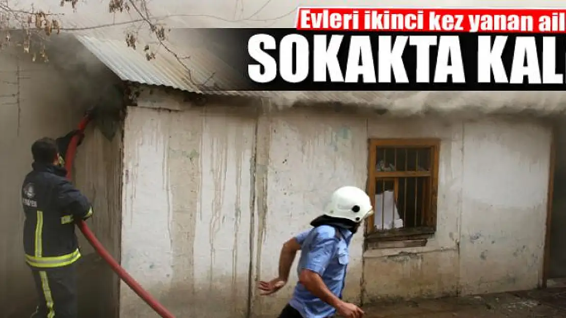 Evleri ikinci kez yanan aile sokakta kaldı 