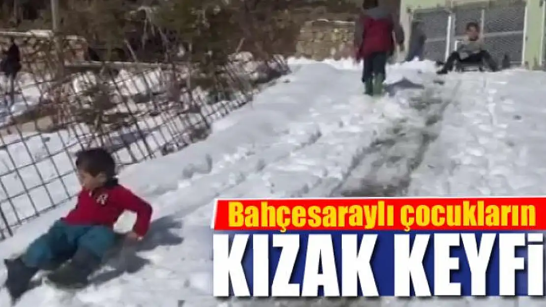 Bahçesaraylı çocukların kızak keyfi