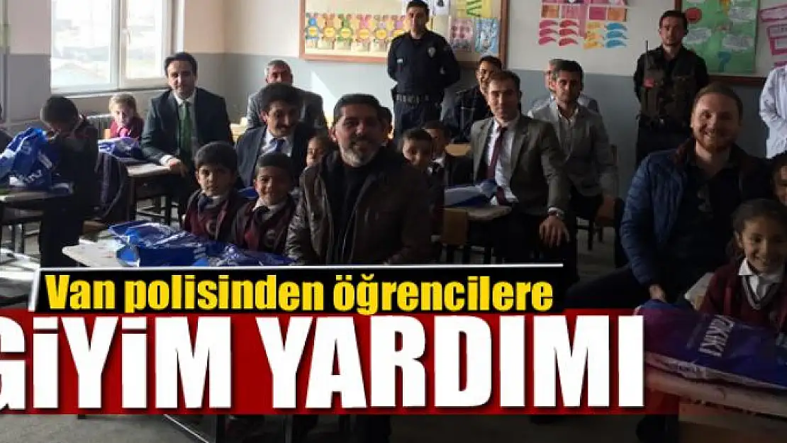 Van polisinden Çaldıranlı öğrencilere giyim desteği 